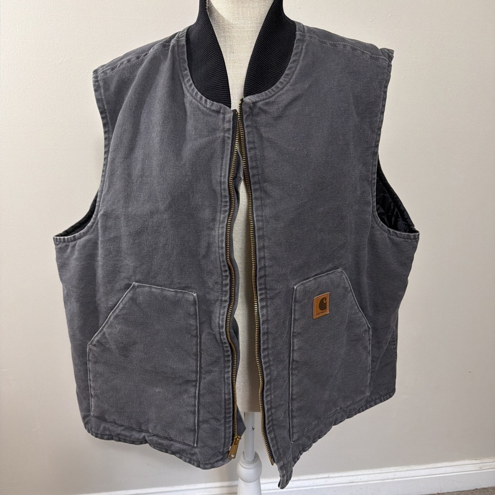 Carharrt Gray‎ Quilted Insulated Vest 2X Workwear